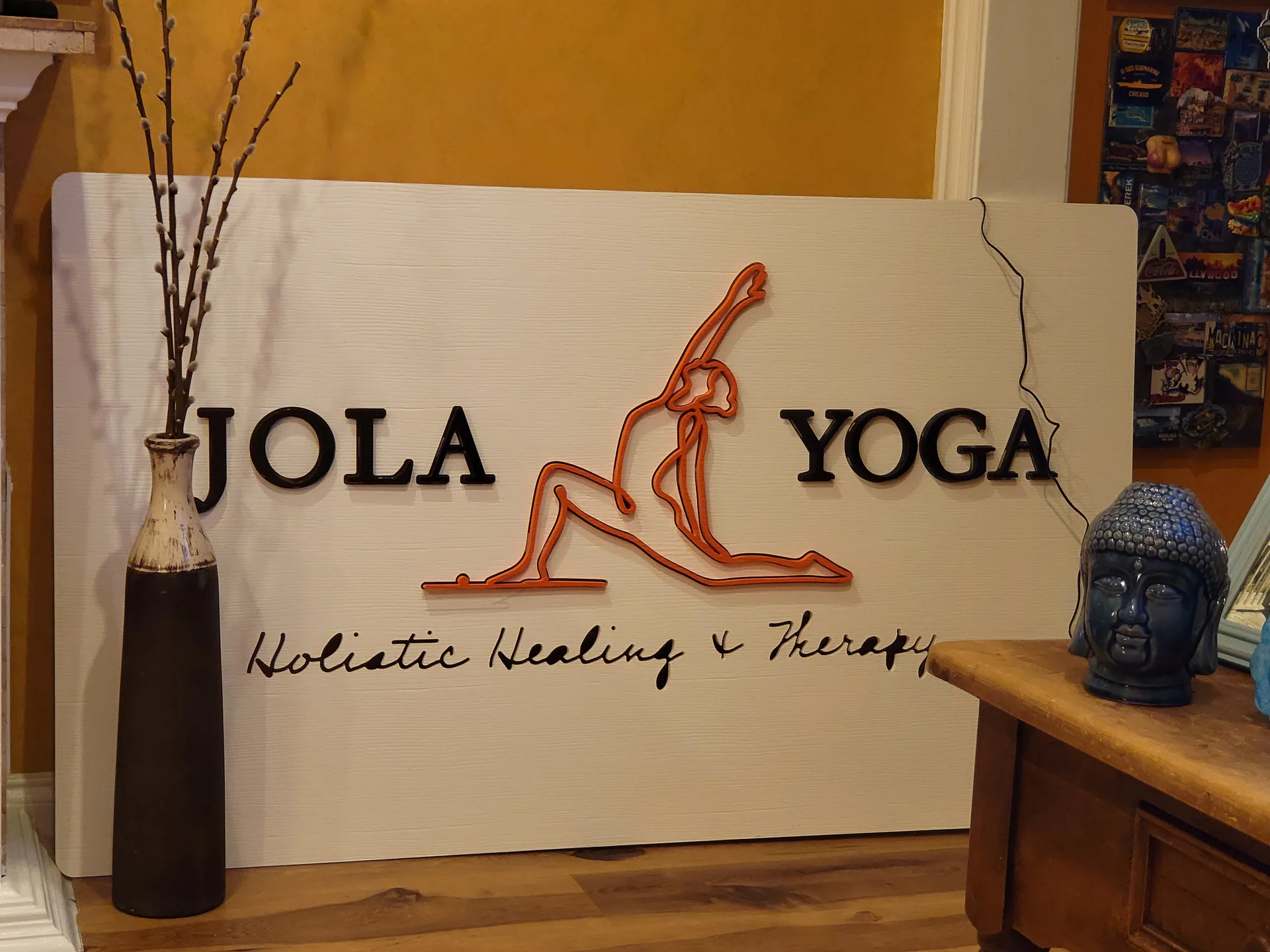 3D sign Jola Yoga daylight