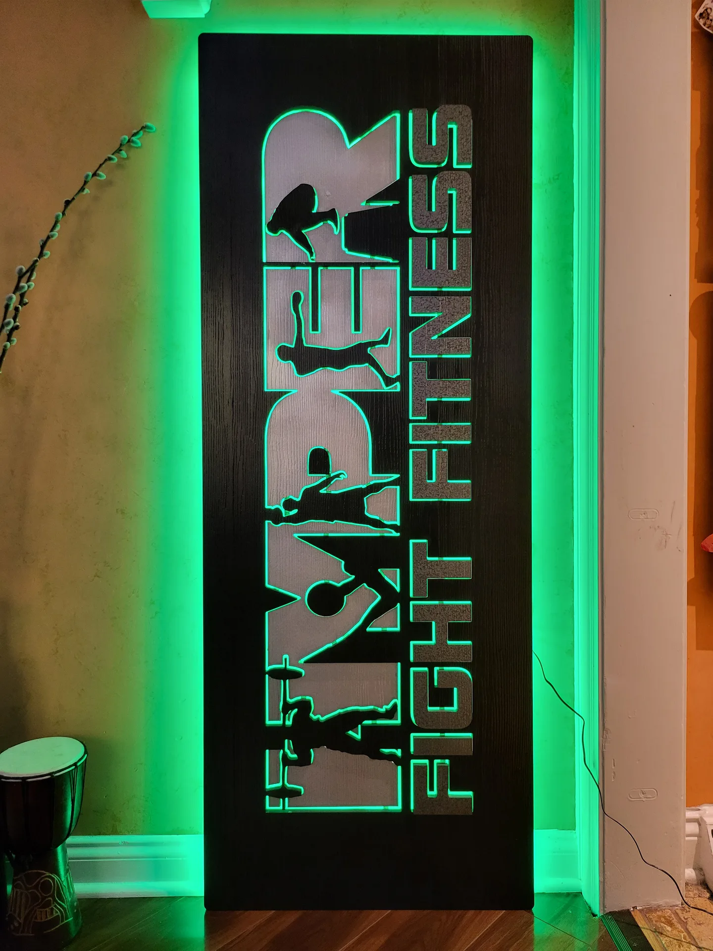 LED sign Hyper Fight Fitness green