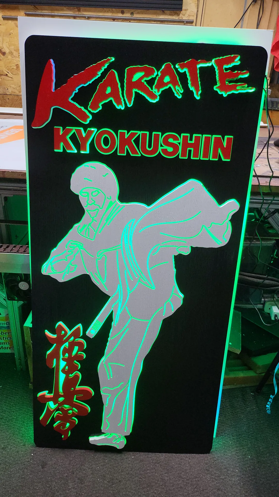 LED sign Kyokushin Karate Dojo green