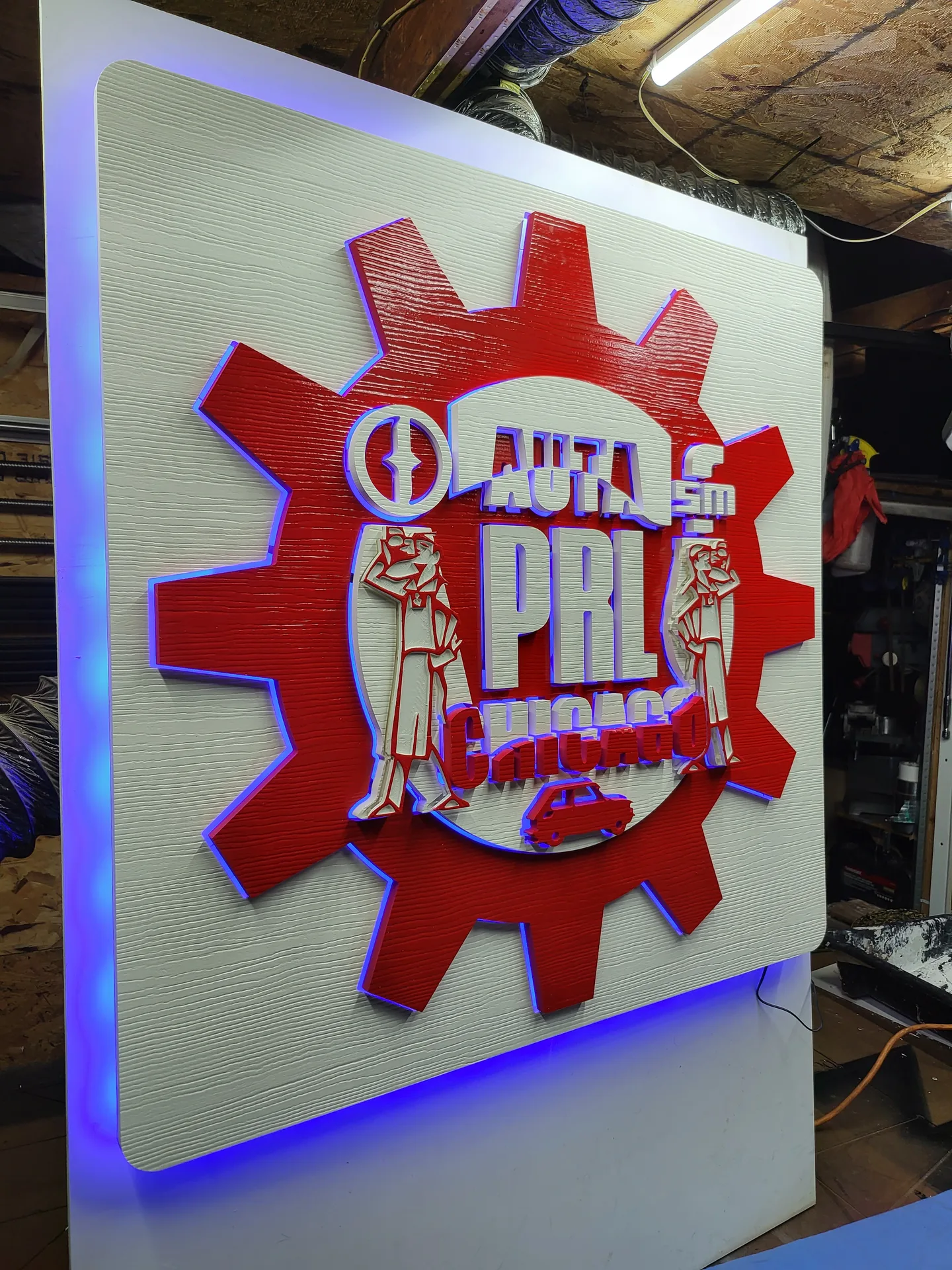 3D sign Auta PRL Chicago daylight
