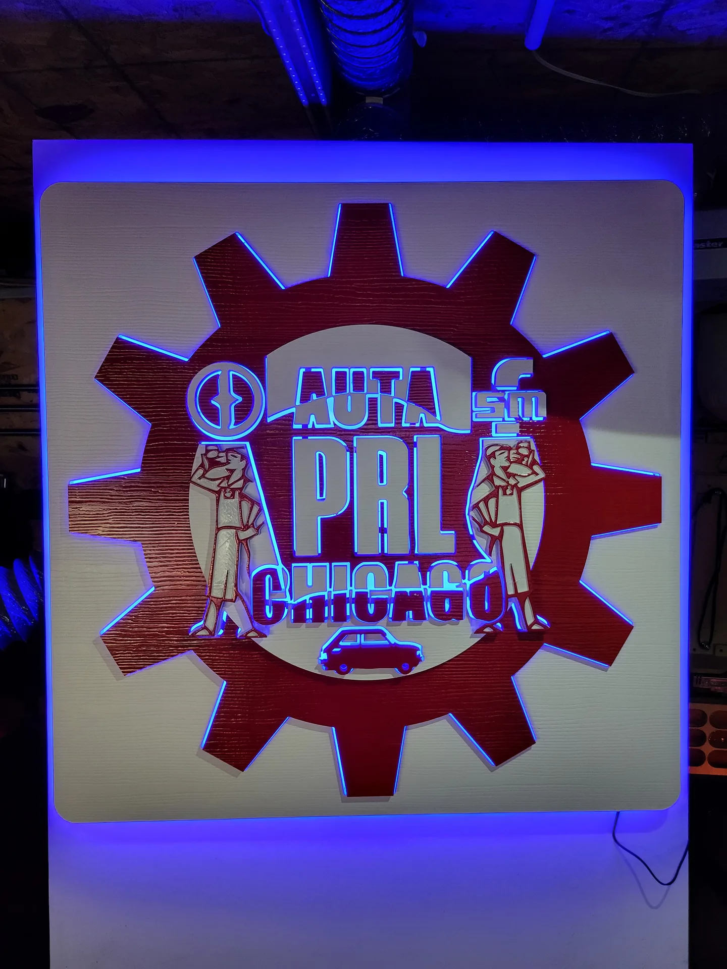 LED sign Auta PRL Chicago blue