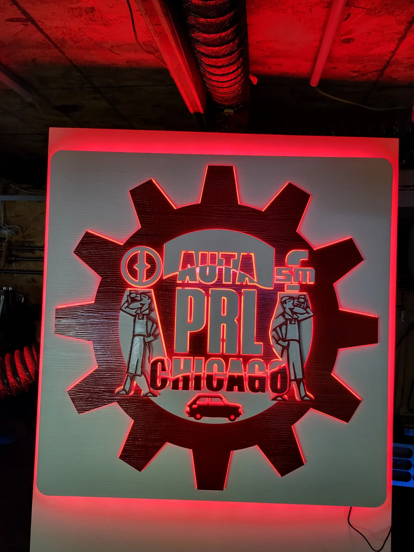 LED sign Auta PRL Chicago red