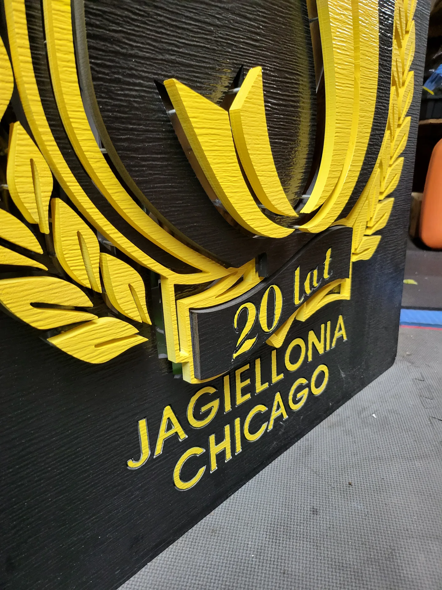3D sign Jagiellonia Chicago gold laurel