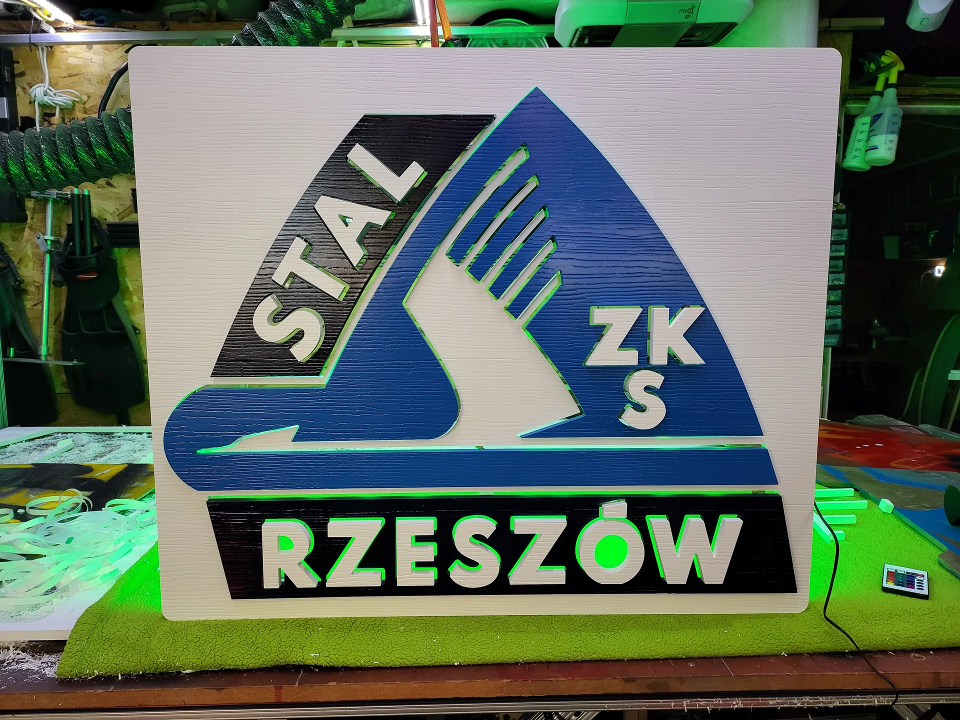 3D sign Stal Rzeszow daylight
