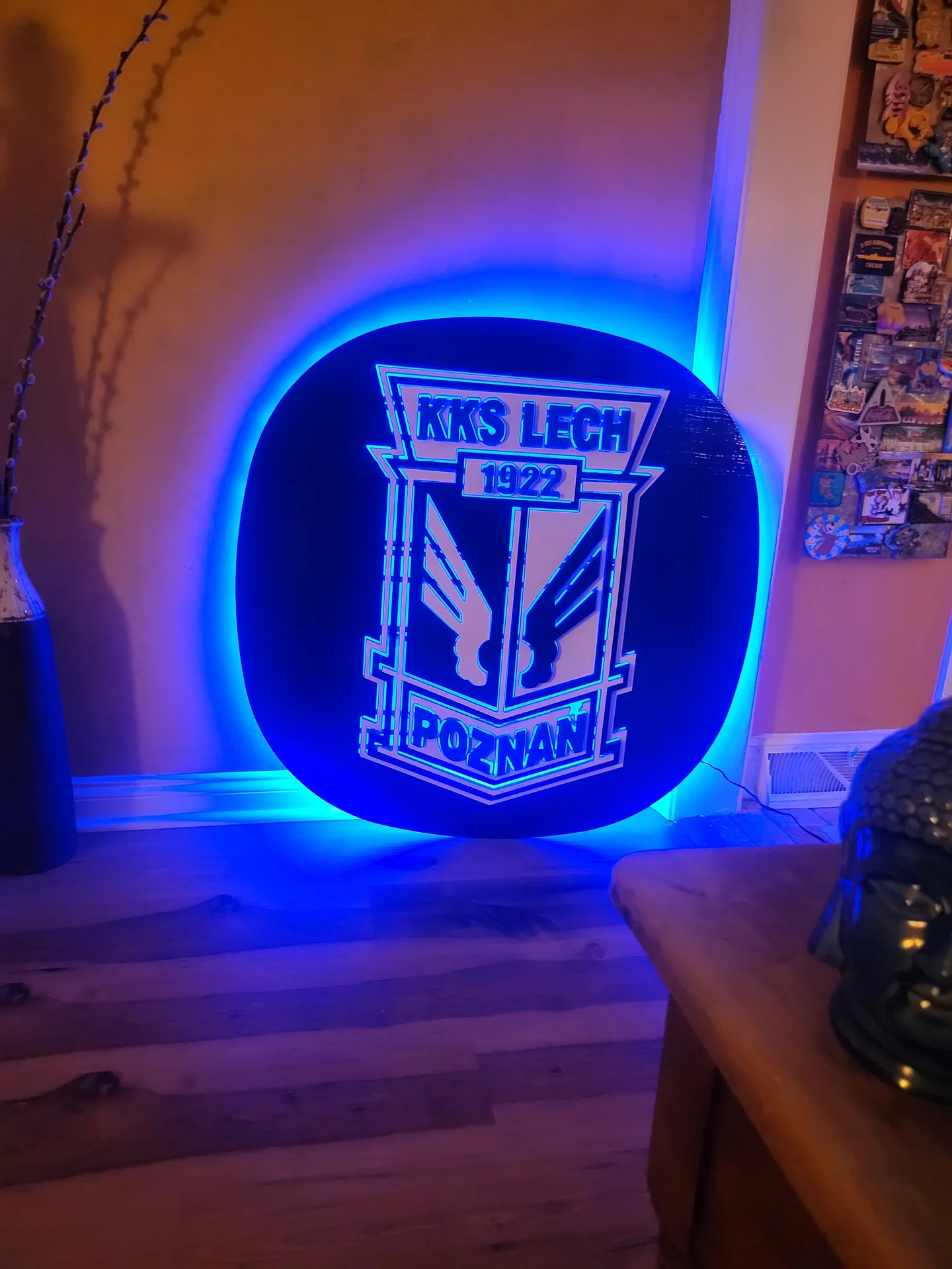 Backlit sign KKS Lech Poznan blue