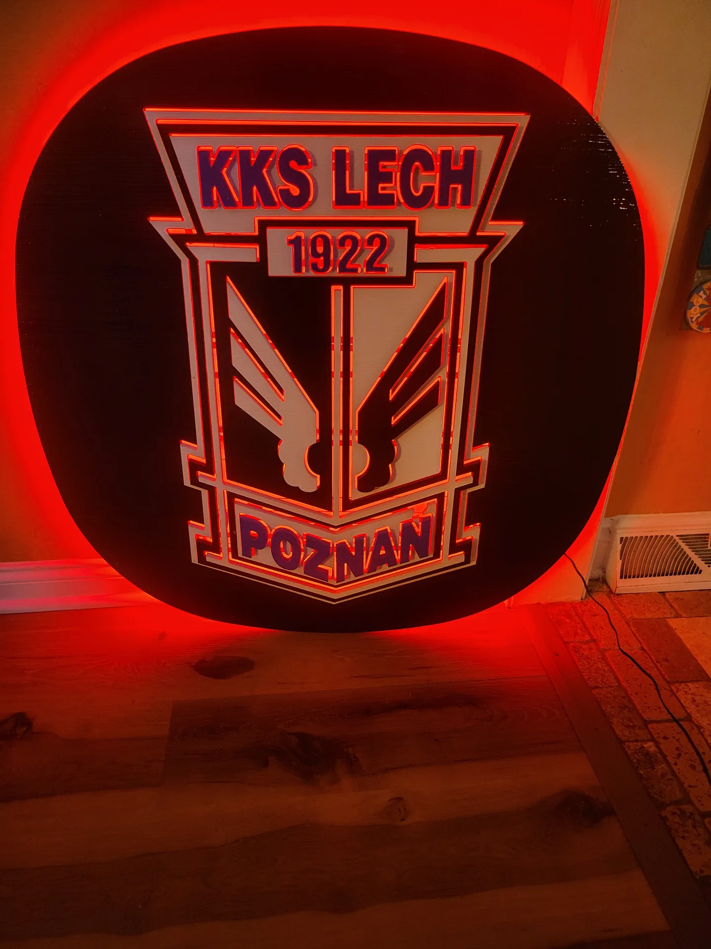 Backlit sign KKS Lech Poznan red