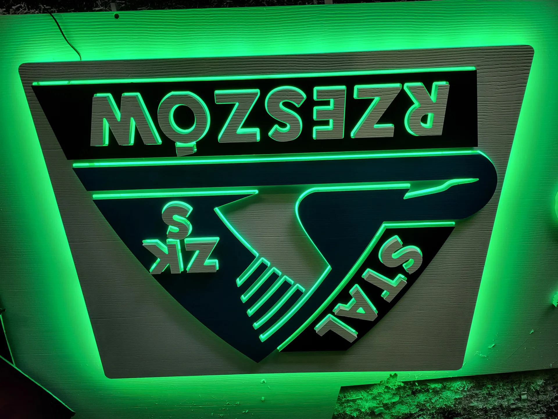 Backlit sign Stal Rzeszow green