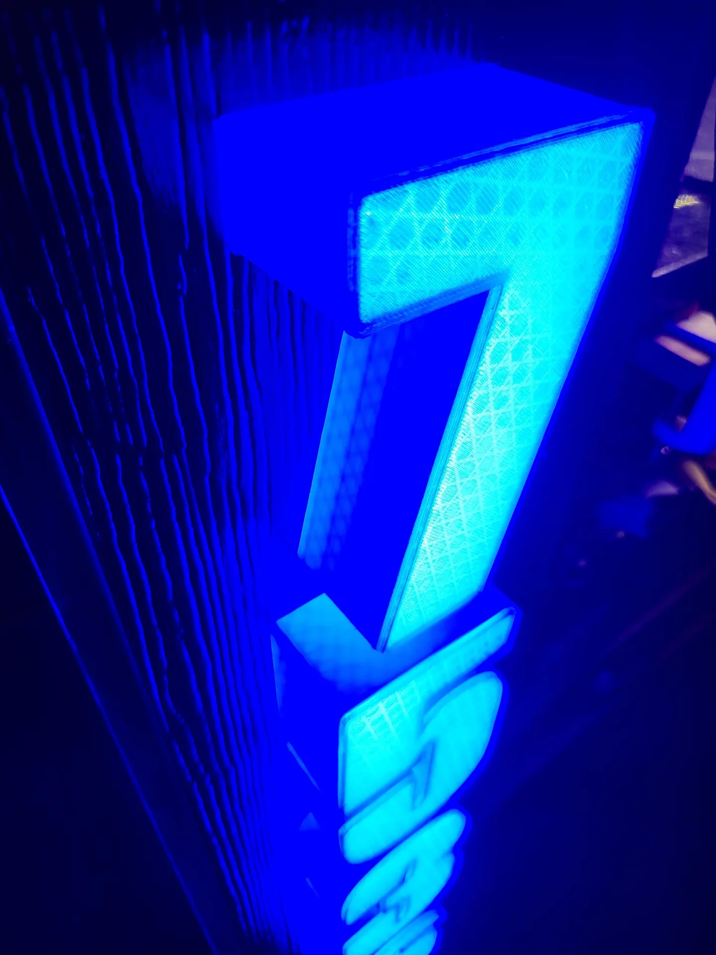 Illuminated house numbers detail
