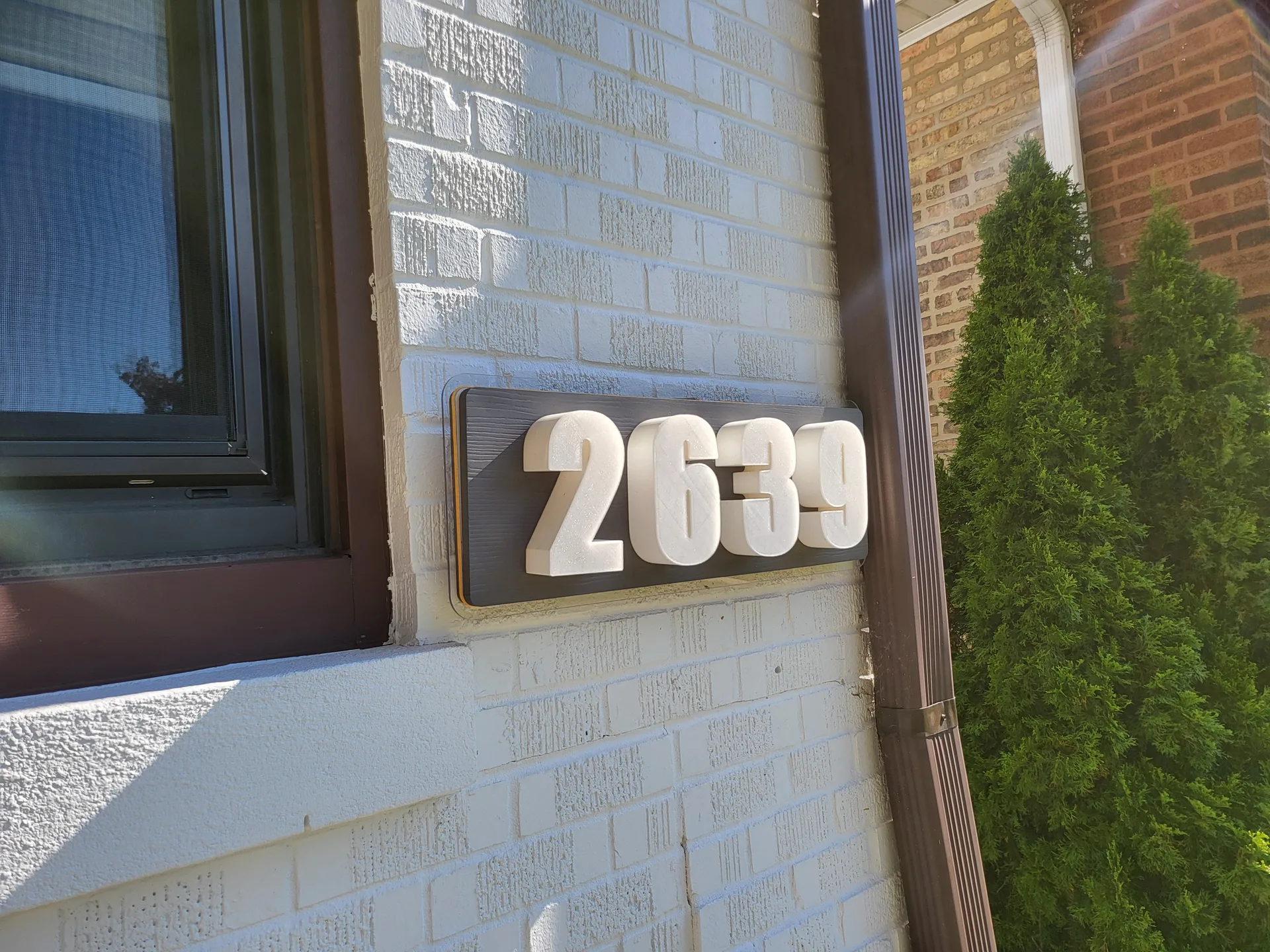 Modern house numbers closeup