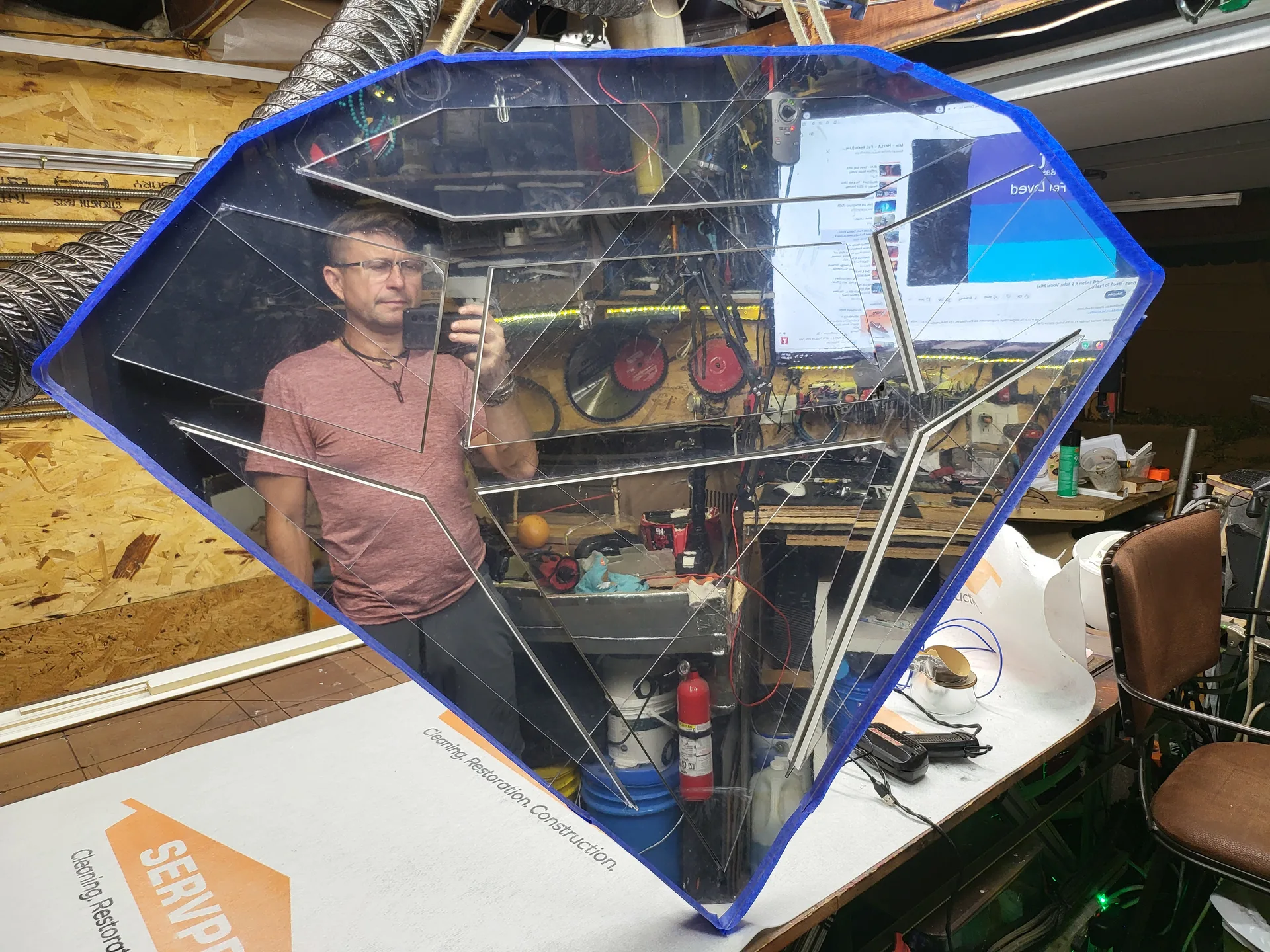 Large acrylic diamond workshop scale