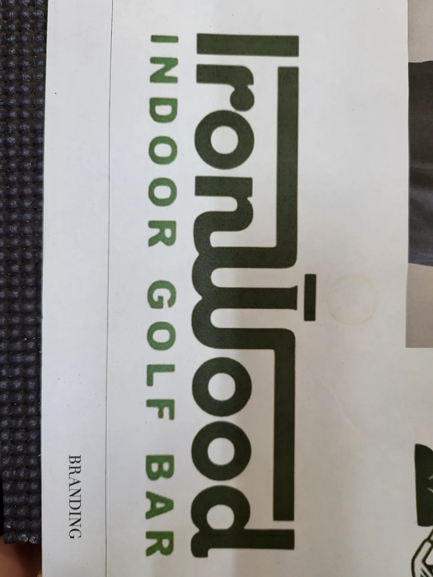 Branding mockup IronWood Indoor Golf Bar
