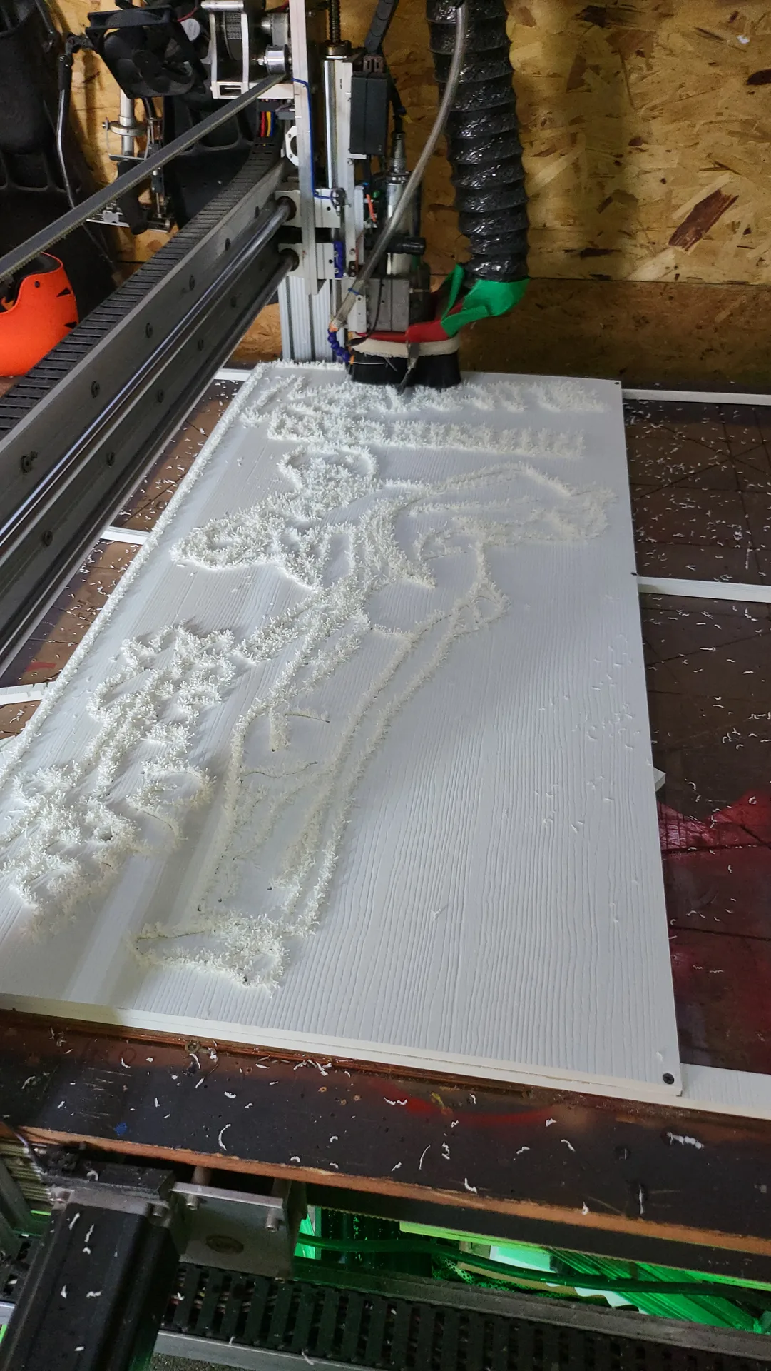 CNC router machining a karate dojo sign