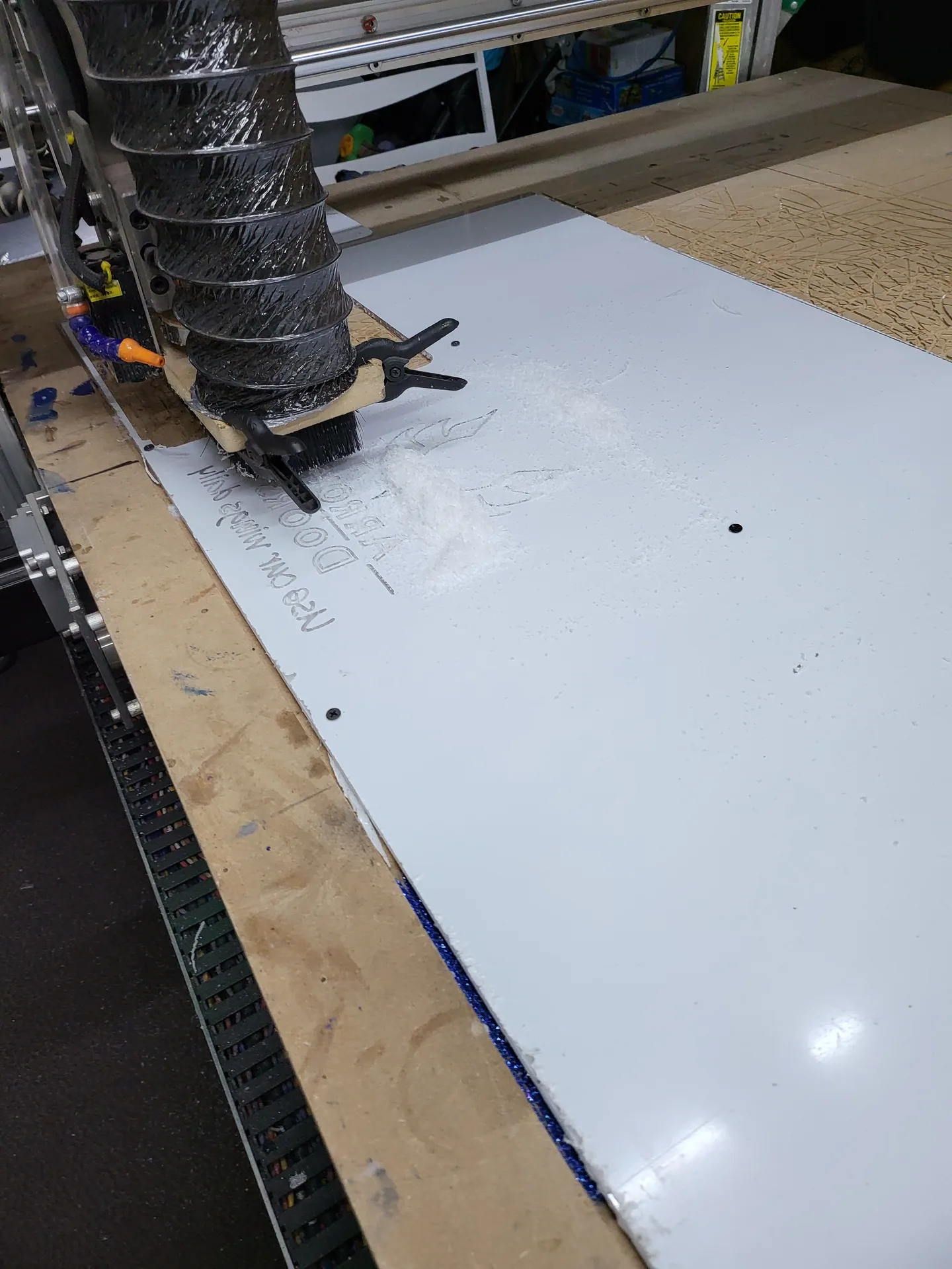 Large-format CNC router cutting sign panels